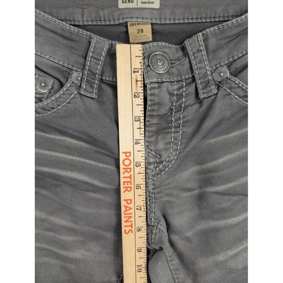 True Religion Geno Jeans Womens 28 Gray Relaxed Slim Stretch Designer Pants - Picture 6 of 16